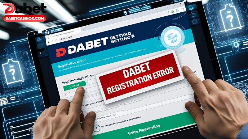 Hệ thống hiển thị thông báo đăng ký Dabet bị lỗi